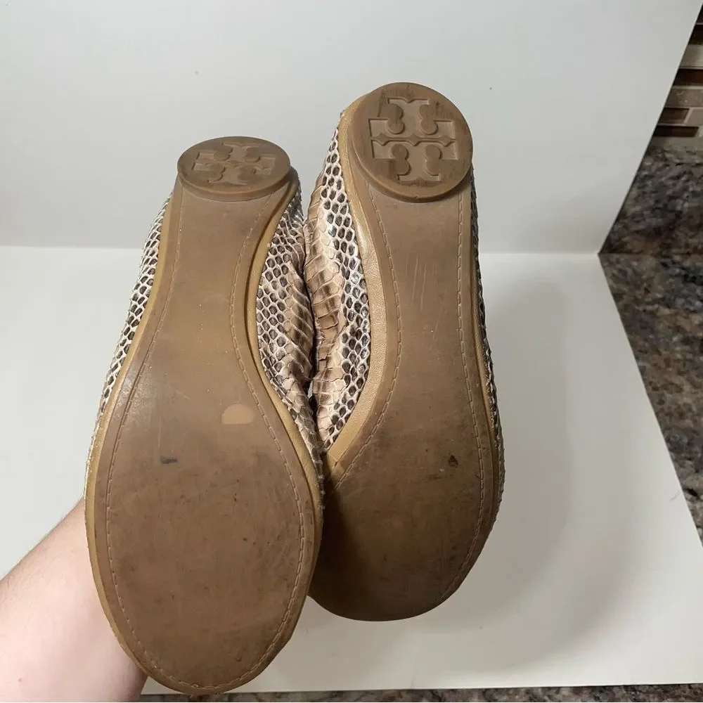 Tory Burch Taupe Snakeskin Ballet Flats - Picture 4 of 6
